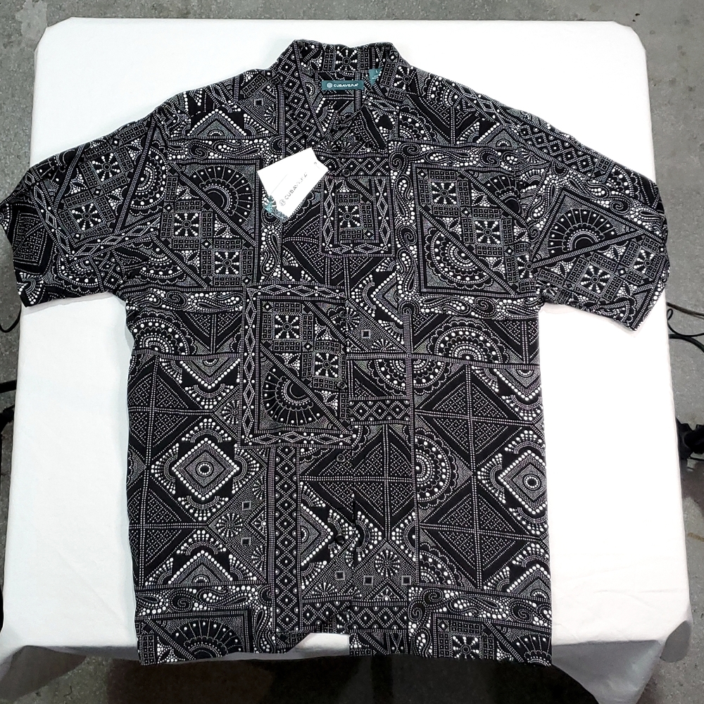 Cubavera Mens Hawaiian Short Sleeve Shirt Large New